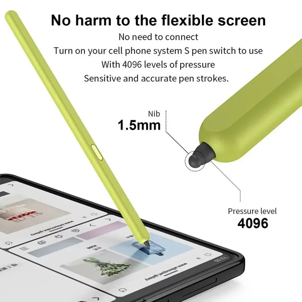 Stylus pen lime green active stylus with 1.5mm nib and 4096 pressure levels for touchscreen phones