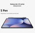 Galaxy Tab S10 Bluetooth stylus pen placed on top of Samsung Galaxy Tab S10 tablet with screen on
