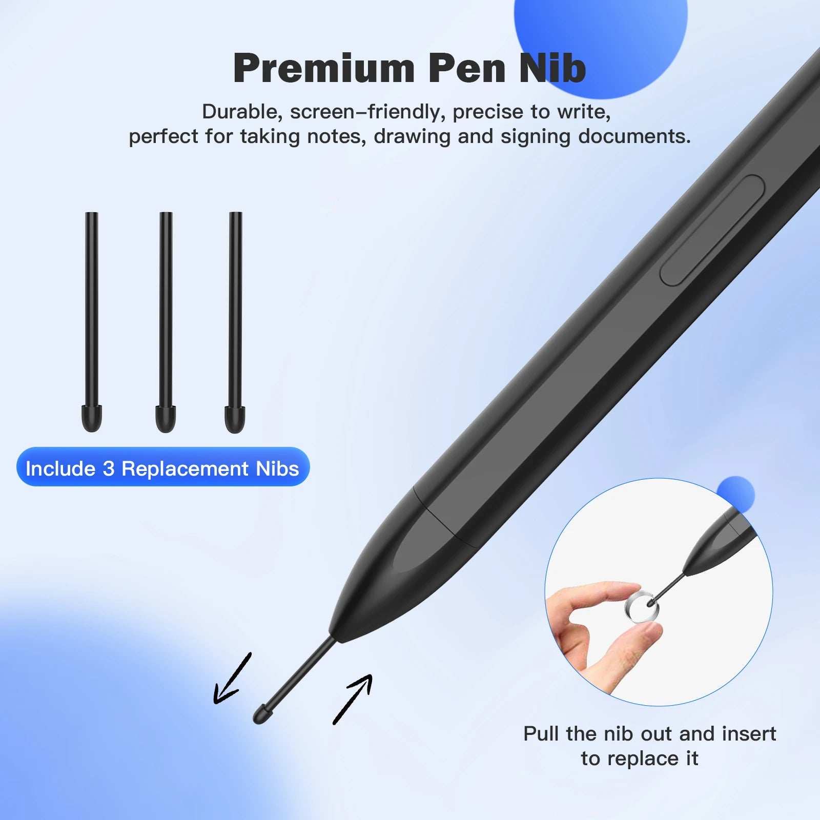Stylusshop Premium Pen Nib Set with Three Replacement Nibs for Durable Note Taking